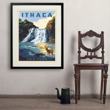 Ithaca, New York - Art Print, 24x32 / Standard / Black