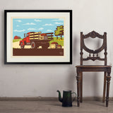 Vintage Apple Truck - Art Print, 24x32 / Standard / Black