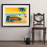 Woody On The Beach - Art Print, 24x32 / Standard / Black