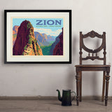 Zion National Park: Ascent To Angels Landing (Horizontal) - Art Print, 24x32 / Standard / Black