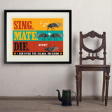 Cicada Invasion: Sing. Mate. Die. (Horizontal) - Art Print, 24x32 / Standard / Black