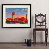 Portland, Oregon: Union Station - Art Print, 24x32 / Standard / Black