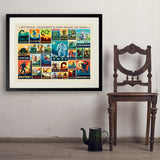 Mythical Creatures From Around The World Collage - Art Print, 24x32 / Standard / Black