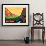 Zion National Park: 100th Anniversary (Horizontal) - Art Print, 24x32 / Standard / Black