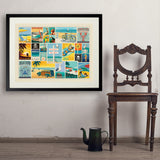 Coastal Collection Collage (Horizontal) - Art Print, 24x32 / Standard / Black