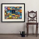 Space Travel Collage (Horizontal) - Art Print, 24x32 / Standard / Black