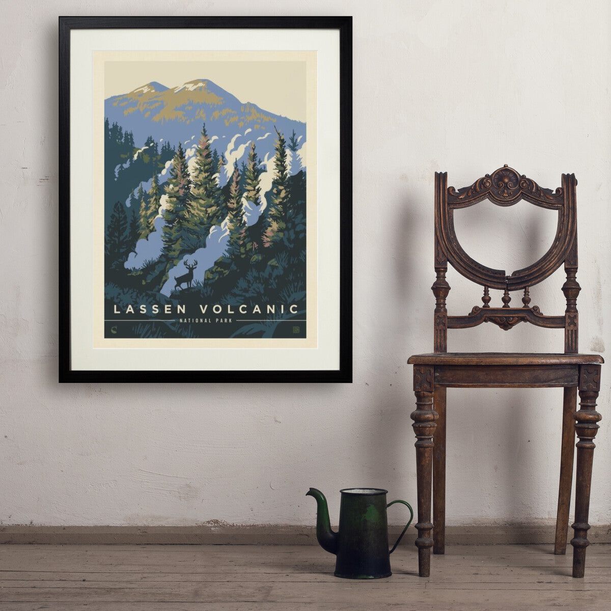 lassen-volcanic-national-park-into-the-mist - 24x32 / Standard / Black / Env