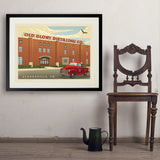 Old Glory: Distillery Building - Art Print, 24x32 / Standard / Black