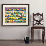 50-State Multi-Image Design - Art Print, 24x32 / Standard / Brown