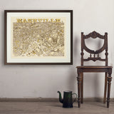 Illustrated Map of Nashville - Art Print, 24x32 / Standard / Brown