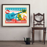 Lookin' Pretty In Music City (Horizontal) - Art Print, 24x32 / Standard / Brown
