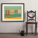 Flip Flops Hangin’ Out Together - Art Print, 24x32 / Standard / Brown