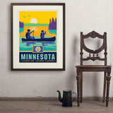 Minnesota State Pride (Old Flag) - Art Print, 24x32 / Standard / Brown