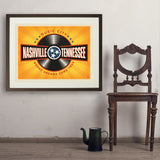 Music City: Vinyl Record (Horizontal) - Art Print, 24x32 / Standard / Brown