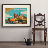 France: Paris, Notre Dame, Horizontal - Art Print, 24x32 / Standard / Brown