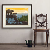 Great Smoky Mountains Horizontal Print - Art Print, 24x32 / Standard / Brown