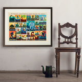 Mythical Creatures From Around The World Collage - Art Print, 24x32 / Standard / Brown