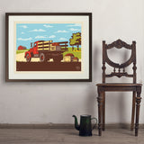 Vintage Apple Truck - Art Print, 24x32 / Standard / Brown