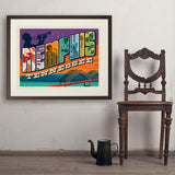 Memphis, TN: Picture Letters - Art Print, 24x32 / Standard / Brown
