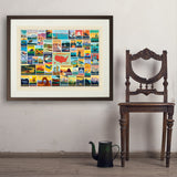 50-State Collage (Horizontal) - Art Print, 24x32 / Standard / Brown