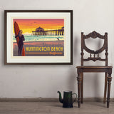 Huntington Beach, California - Art Print, 24x32 / Standard / Brown