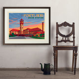 Portland, Oregon: Union Station - Art Print, 24x32 / Standard / Brown