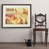 Grand Canyon National Park: Illustrated Map - Art Print, 24x32 / Standard / Brown