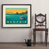 Memphis, TN: River View (Horizontal) - Art Print, 24x32 / Standard / Brown