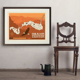 Map of Grand Canyon National Park - Art Print, 24x32 / Standard / Brown
