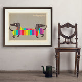 Mod Rainbow Dogs - Art Print, 24x32 / Standard / Brown