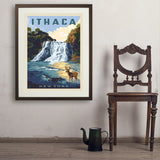 Ithaca, New York - Art Print, 24x32 / Standard / Brown