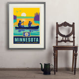 Minnesota State Pride (Old Flag) - Art Print, 24x32 / Standard / Gray