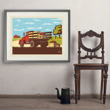 Vintage Apple Truck - Art Print, 24x32 / Standard / Gray