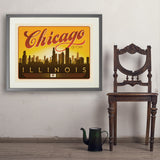 Chicago: Horizontal Skyline - Art Print, 24x32 / Standard / Gray