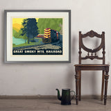 Great Smoky Mountain Railroad: Diesel Train - Art Print, 24x32 / Standard / Gray