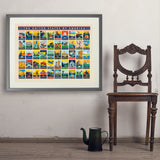 50-State Multi-Image Design - Art Print, 24x32 / Standard / Gray