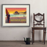 Huntington Beach, California - Art Print, 24x32 / Standard / Gray