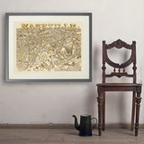 Illustrated Map of Nashville - Art Print, 24x32 / Standard / Gray