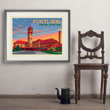 Portland, Oregon: Union Station - Art Print, 24x32 / Standard / Gray