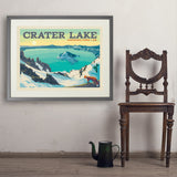 Crater Lake National Park: Winter Fox (Horizontal) - Art Print, 24x32 / Standard / Gray