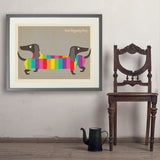Mod Rainbow Dogs - Art Print, 24x32 / Standard / Gray