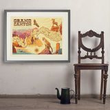 Grand Canyon National Park: Illustrated Map - Art Print, 24x32 / Standard / Gray