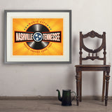 Music City: Vinyl Record (Horizontal) - Art Print, 24x32 / Standard / Gray