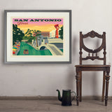 San Antonio, TX: River Walk (Horizontal) - Art Print, 24x32 / Standard / Gray