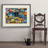 Space Travel Collage (Horizontal) - Art Print, 24x32 / Standard / Gray