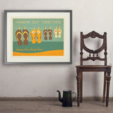Flip Flops Hangin’ Out Together - Art Print, 24x32 / Standard / Gray