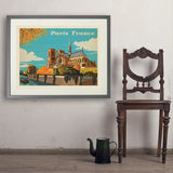 France: Paris, Notre Dame, Horizontal - Art Print, 24x32 / Standard / Gray