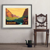 Zion National Park: 100th Anniversary (Horizontal) - Art Print, 24x32 / Standard / Gray