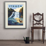 Ithaca, New York - Art Print, 24x32 / Standard / Gray