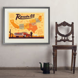 Route 66 Map - Art Print, 24x32 / Standard / Gray
